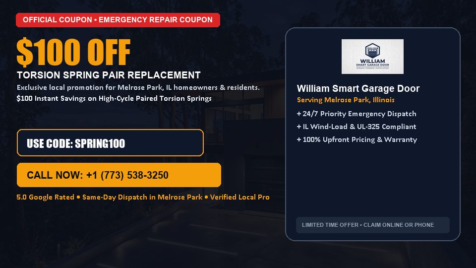 William Smart Garage Door $100 OFF Dual Torsion Spring Replacement